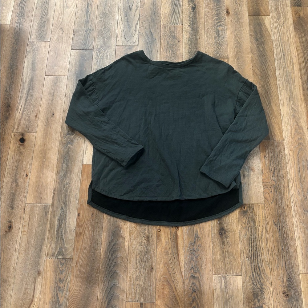Women's Green Lined Long Sleeve Top